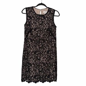 LOFT Black Lace Overlay Dress Size 4